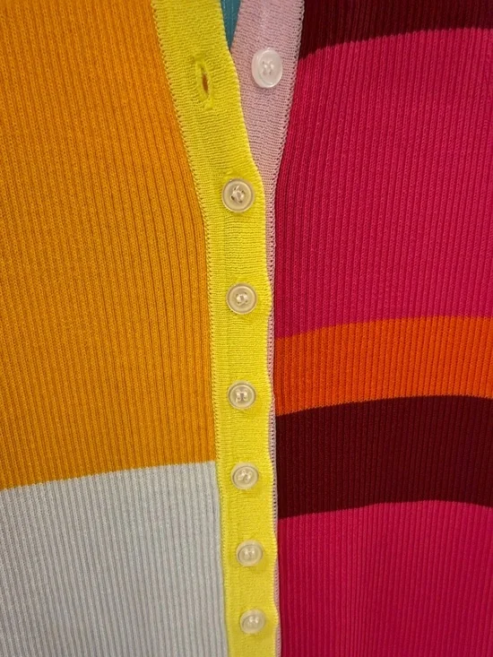 Steve Madden Multicolor Striped Knit Dress - Yellow, Pink, Orange, Red, Blue - Picture 5 of 7